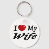 I Liebe Meine Ehefrau niedlicher schwarzer Text Schlüsselanhänger (Vorderseite)