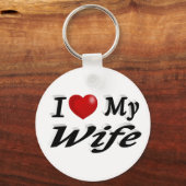 I Liebe Meine Ehefrau niedlicher schwarzer Text Schlüsselanhänger (Vorderseite)