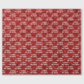 I Liebe Meine Ehefrau Personalisierter Text rot Gl Geschenkpapier (Flach)