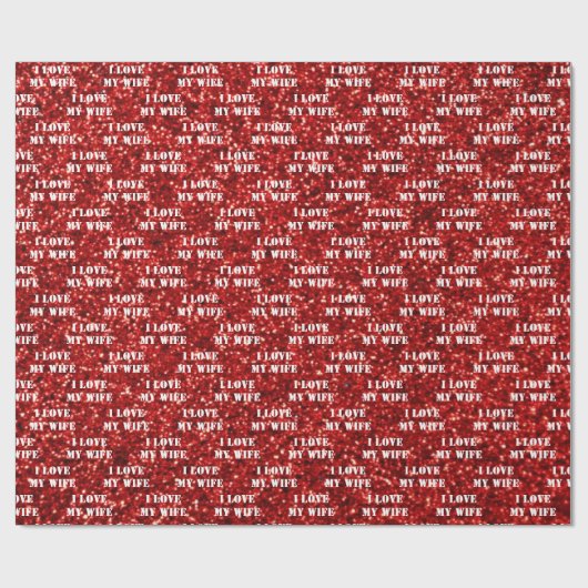 I Liebe Meine Ehefrau Personalisierter Text rot Gl Geschenkpapier (Flach)