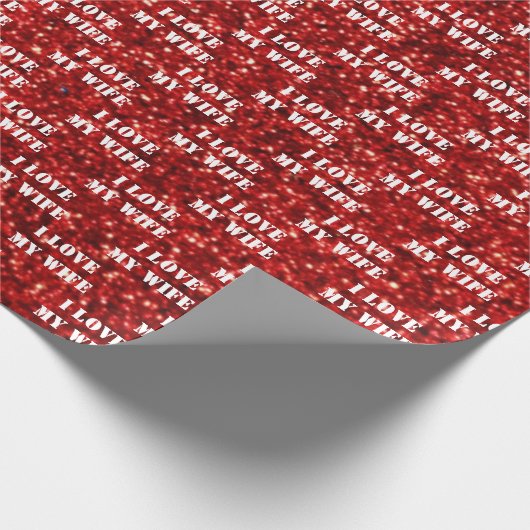I Liebe Meine Ehefrau Personalisierter Text rot Gl Geschenkpapier (Ecke)