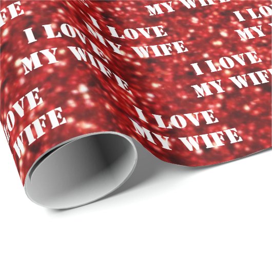 I Liebe Meine Ehefrau Personalisierter Text rot Gl Geschenkpapier (Rolleneckpunkt)