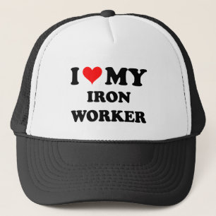 I Liebe meine Eisen-Arbeitskraft Truckerkappe