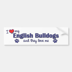 I Liebe meine englischen Bulldoggen (mehrfache Autoaufkleber