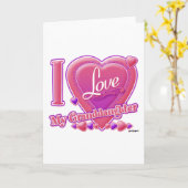 I Liebe Meine Enkelin rosa/lila - Herz Karte (Gelbe Blume)