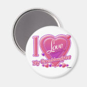 I Liebe Meine Enkelin rosa/lila - Herz Magnet (Vorderseite/Rückseite)