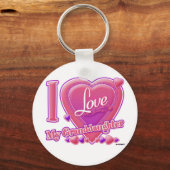 I Liebe Meine Enkelin rosa/lila - Herz Schlüsselanhänger (Vorderseite)
