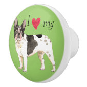 I Liebe meine französische Bulldogge Keramikknauf (Rechts)