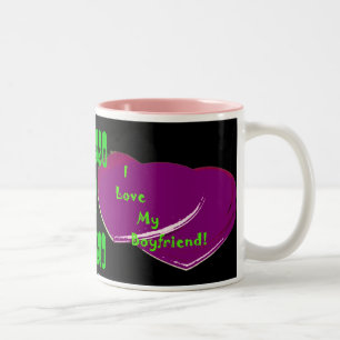 I Liebe meine Freund-Tasse (ändern Sie die Namen) Zweifarbige Tasse