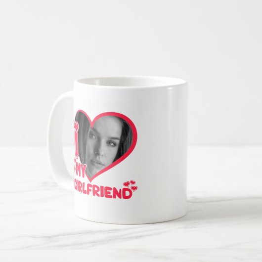 I Liebe Meine Freundin Herz Custom Foto Liebe Nied Kaffeetasse (Vorderseite Links)