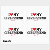 I Liebe Meine Freundin Herz Romantischer Individue Rechteckiger Aufkleber (Blatt)