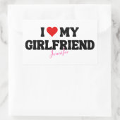 I Liebe Meine Freundin Herz Romantischer Individue Rechteckiger Aufkleber (Tasche)