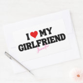 I Liebe Meine Freundin Herz Romantischer Individue Rechteckiger Aufkleber (Umschlag)