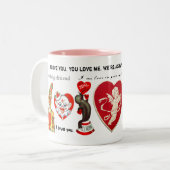 I Liebe meine Freundin Zweifarbige Tasse (Vorderseite Links)