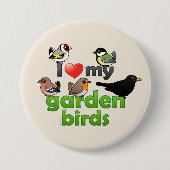 I Liebe meine Garten-Vögel Button (Vorderseite)