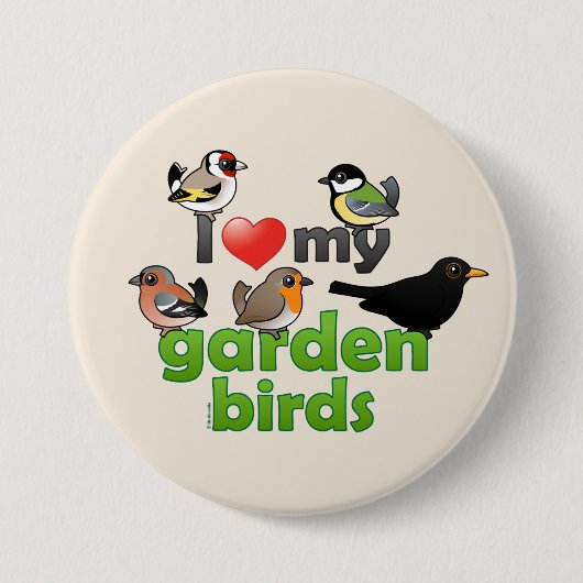 I Liebe meine Garten-Vögel Button (Vorderseite)