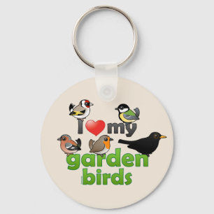 I Liebe meine Garten-Vögel Schlüsselanhänger