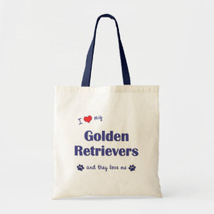 I Liebe meine goldenen Retriever (mehrfache Hunde) Tragetasche
