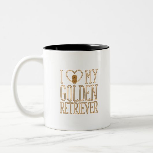 I Liebe meine goldener Retriever-Tasse Zweifarbige Tasse (Links)