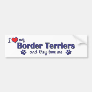 I Liebe meine Grenzterrier (mehrfache Hunde) Autoaufkleber