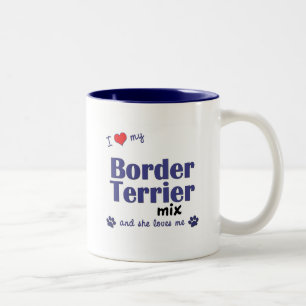 I Liebe meine Grenzterrier-Mischung (weiblicher Zweifarbige Tasse