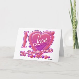 I Liebe Meine Großeltern rosa/lila - Herz Feiertagskarte