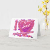 I Liebe Meine Großeltern rosa/lila - Herz Karte (Gelbe Blume)