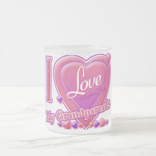 I Liebe Meine Großeltern rosa/lila - Herz Mattglastasse (Mittel)