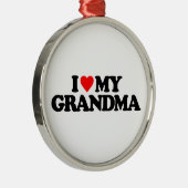 I LIEBE MEINE GROSSMUTTER SILBERNES ORNAMENT (Rechts)