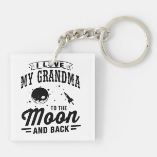 I Liebe meine Großmutter zum Mond und zur Schlüsselanhänger