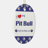 I Liebe meine Grube Stier (weiblicher Hund) Keramik Ornament (Rechts)