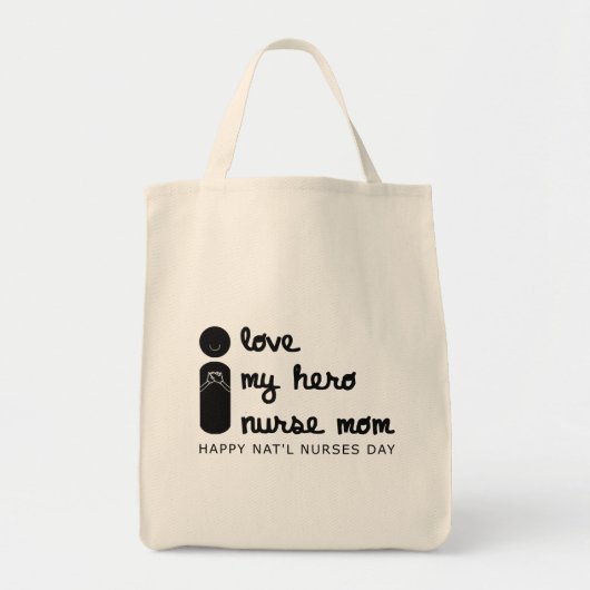 I Liebe meine Held Krankenschwester Mutter Kranken Tragetasche (Vorne)