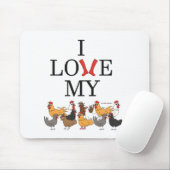 I Liebe meine Huhn-Mausunterlage Mousepad (Mit Mouse)