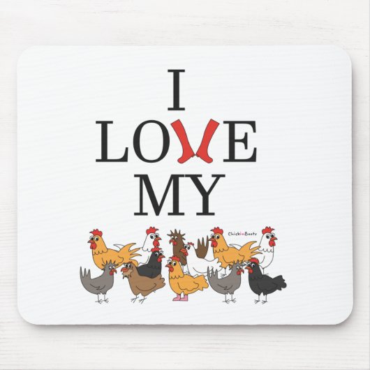 I Liebe meine Huhn-Mausunterlage Mousepad (Vorne)