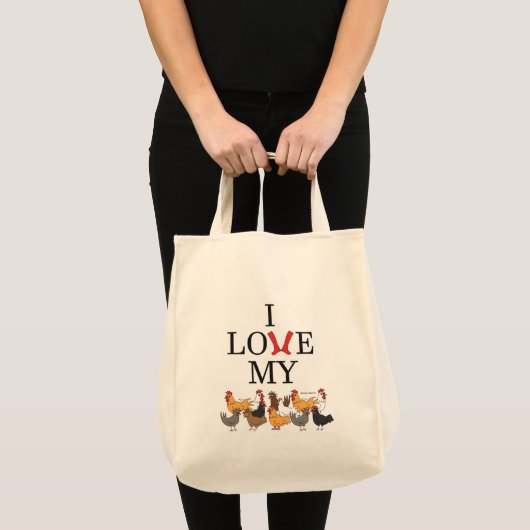 I Liebe meine Huhn-Taschen-Tasche Tragetasche (Vorderseite (Produkt))
