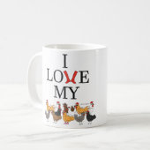 I Liebe meine Huhn-Tasse (linkshändig) Kaffeetasse (Vorderseite Links)