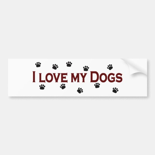 I Liebe meine Hunde Autoaufkleber (Vorne)