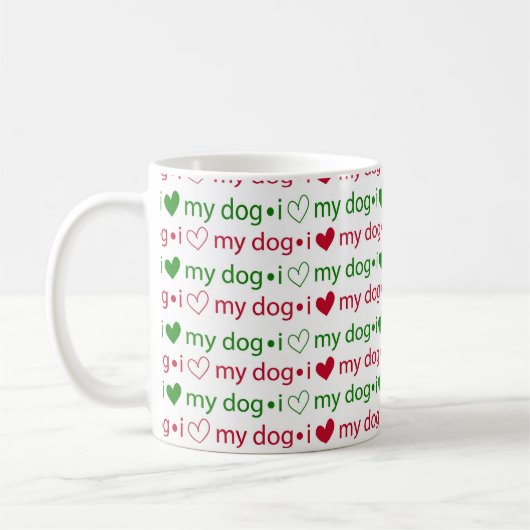 I Liebe meine Hundekaffee-WeihnachtsTasse Kaffeetasse (Links)