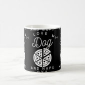 I Liebe meine Hundepizza und -Nickerchen Kaffeetasse (Mittel)