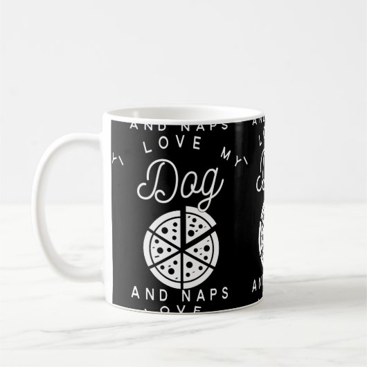 I Liebe meine Hundepizza und -Nickerchen Kaffeetasse (Links)