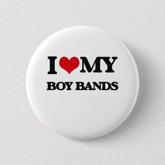 I Liebe meine JUNGEN-BÄNDER Button (Vorderseite)