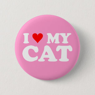 I Liebe meine Katze Button