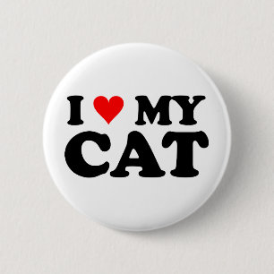 I Liebe meine Katze Button