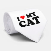 I Liebe meine Katze Krawatte (Gerollt)