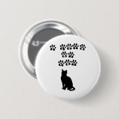 I Liebe meine Katze--Schwarzer Text Button (Vorne & Hinten)