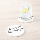 I Liebe meine Katze - Schwarzes Untersetzer (Seite)