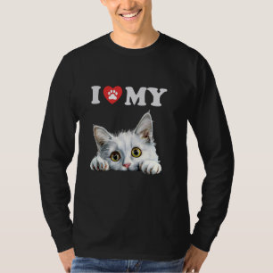 I Liebe Meine Katze Türkisch Angora Kitten Funny C T-Shirt