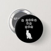 I Liebe meine Katze--Weißer Text Button (Vorne & Hinten)