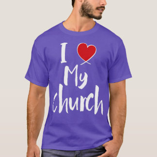 I Liebe Meine Kirche Niedlich Christliches Herz VB T-Shirt