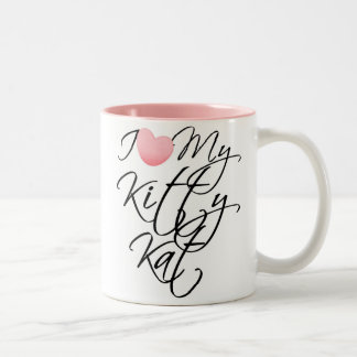 I Liebe meine Kittykat-Tasse Zweifarbige Tasse